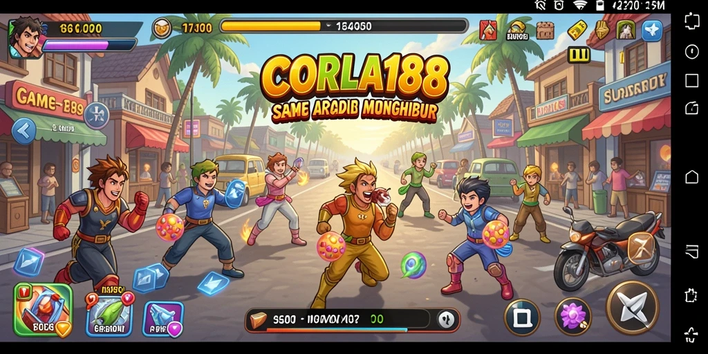 Screenshot gameplay CORLA188 menampilkan aksi seru di arena permainan arcade.