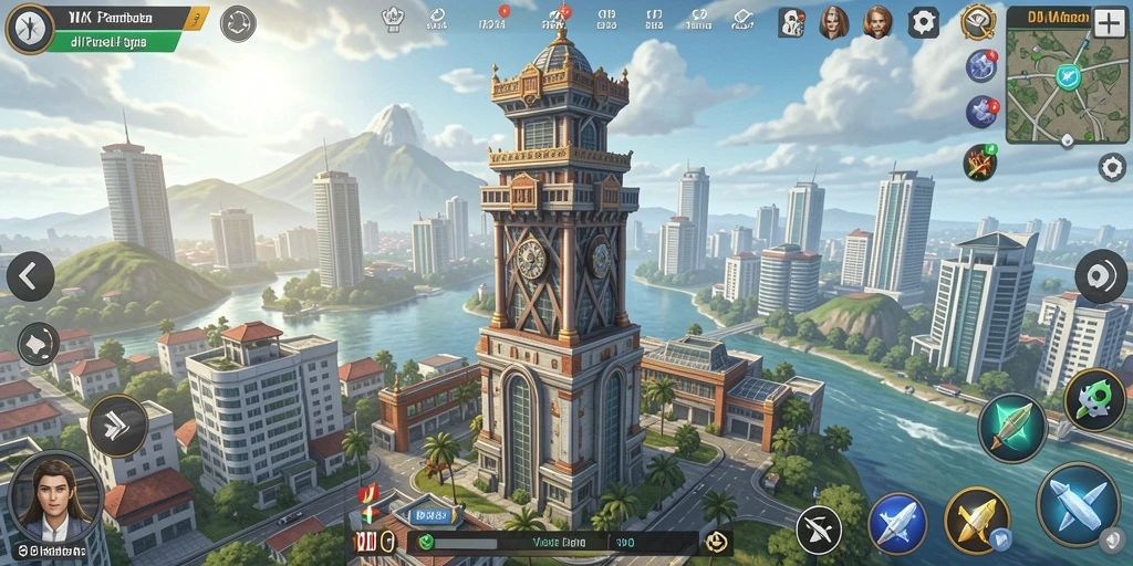 Screenshot menampilkan aksi mendebarkan dalam permainan Tower Defense DKK.