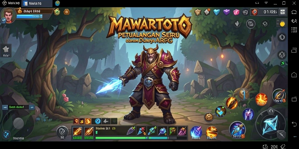 Screenshot gameplay ARPG MAWARTOTO dengan pertempuran yang mendebarkan.