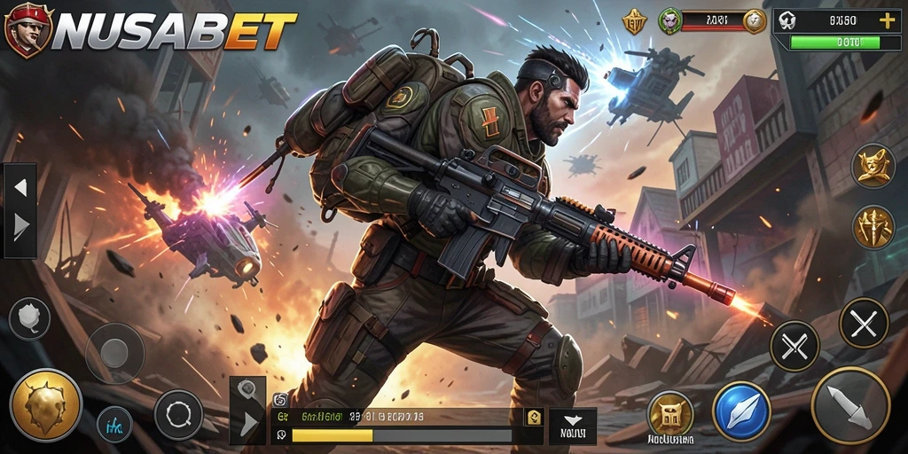 Tampilan gameplay NUSABET yang menegangkan dan penuh aksi.
