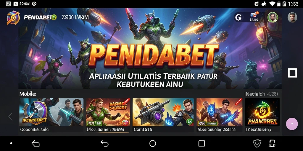 Tampilan antarmuka utama PENIDABET dengan berbagai fitur utilitas.