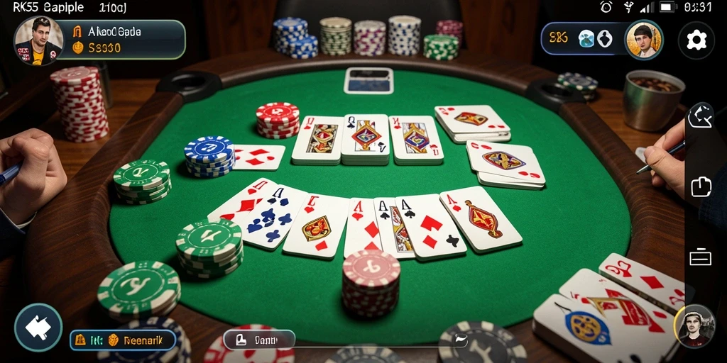 Gameplay seru Gaple di RK55 dengan tampilan menarik.
