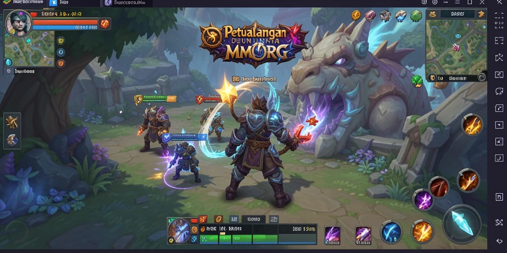 Tampilan menarik dari gameplay MMORPG yang mendebarkan.