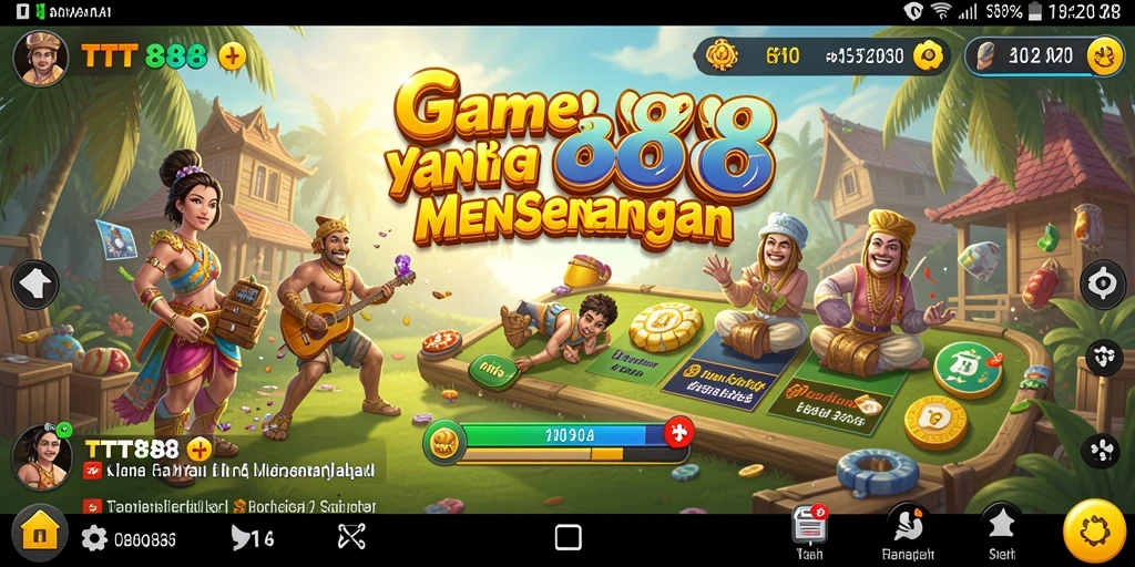 Screenshot utama TTT888 menampilkan gameplay santai yang menghibur.